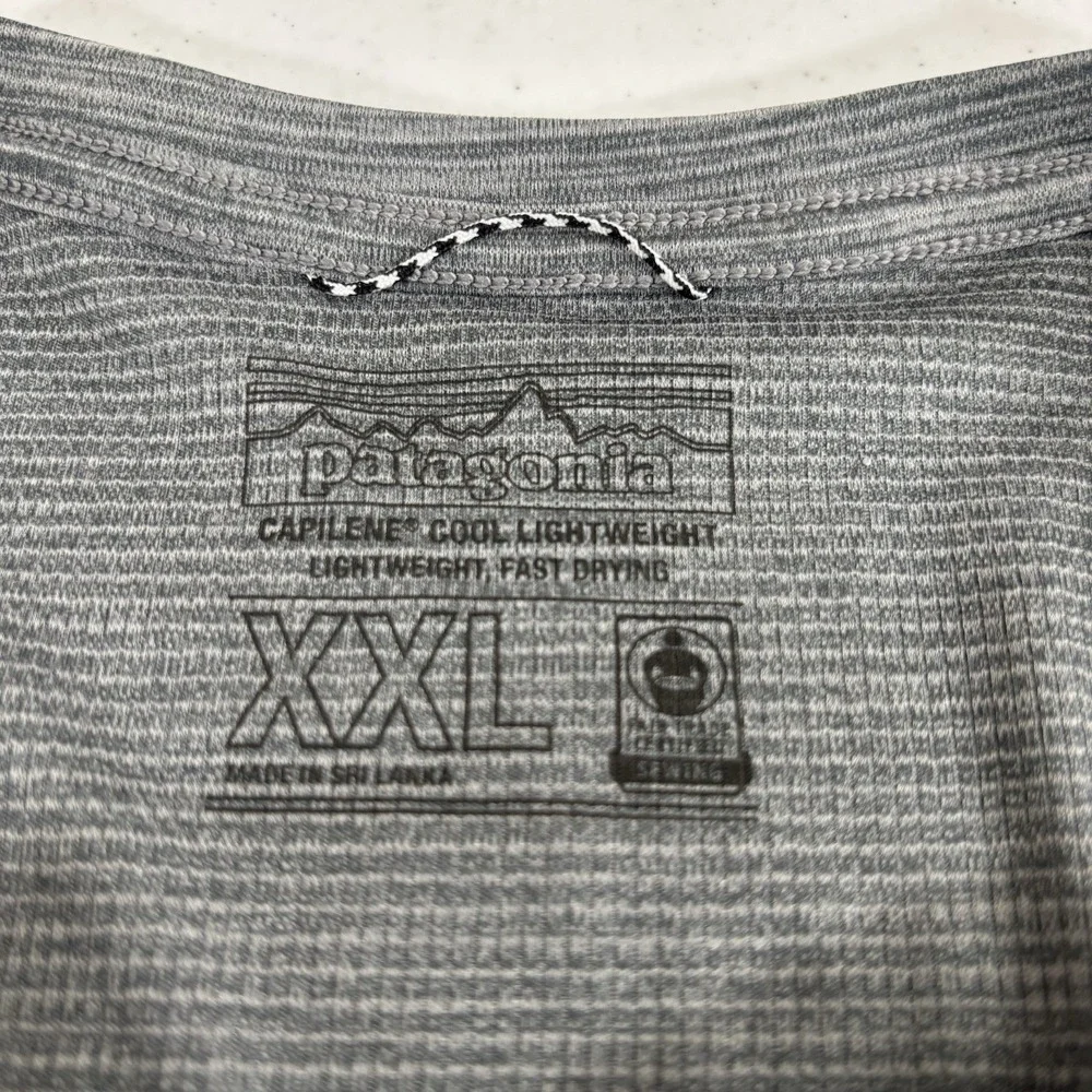 Patagonia Capilene Cool L/S Shirt Mens XXL Grey Lightweight Fast Dry Run Hiking